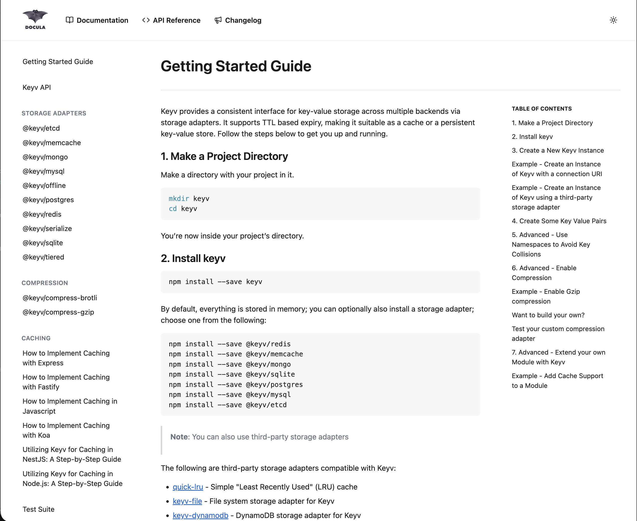 Modern template docs page